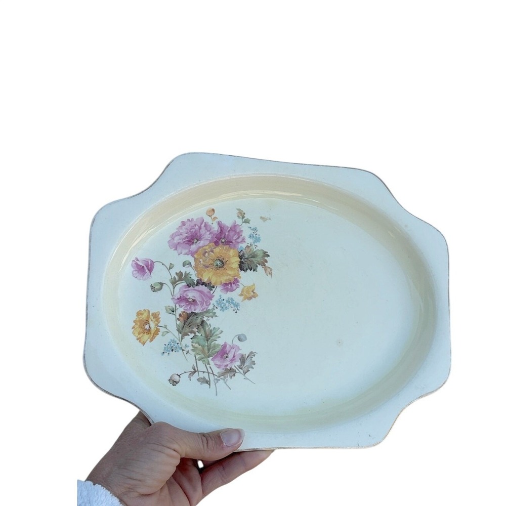 Pantry Bak-In Ware by Crooksville‎ 889 Vintage Platter with Flowers